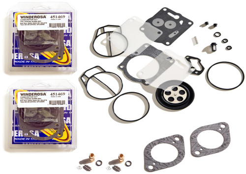 Sea Doo 947 951 GTX GSX XP Twin Carb Rebuild Kit With Needle Seat & Base Gaskets