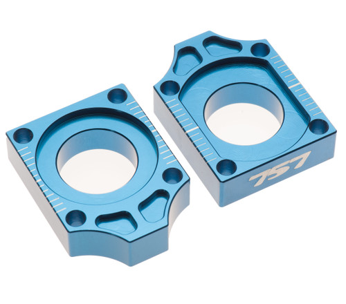 Billet Axle Blocks Blue for Yamaha YZ WR 125 250 250F 450F