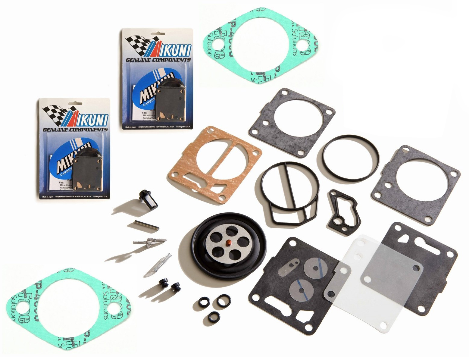 Sea Doo HX GTI GT Genuine Mikuni Twin Carb Carburetor Rebuild Kit & Base Gaskets
