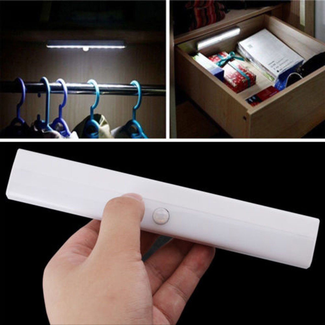 LED Motion Sensor Kitchen Under Cabinet Shelf Counter Light battery operated