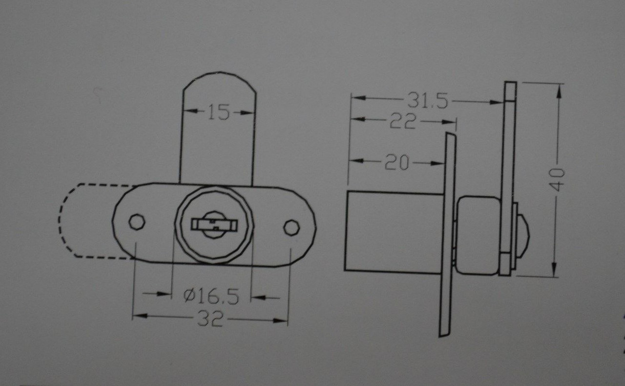 Single door wood cabinet lock