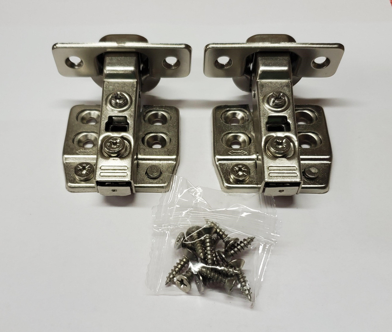 Soft close Nickel finish,  105-Degree Cabinet Hinge with half Overlay - 1 pair