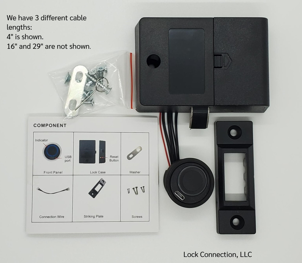 Flush Mount Black Housing Fingerprint Lock