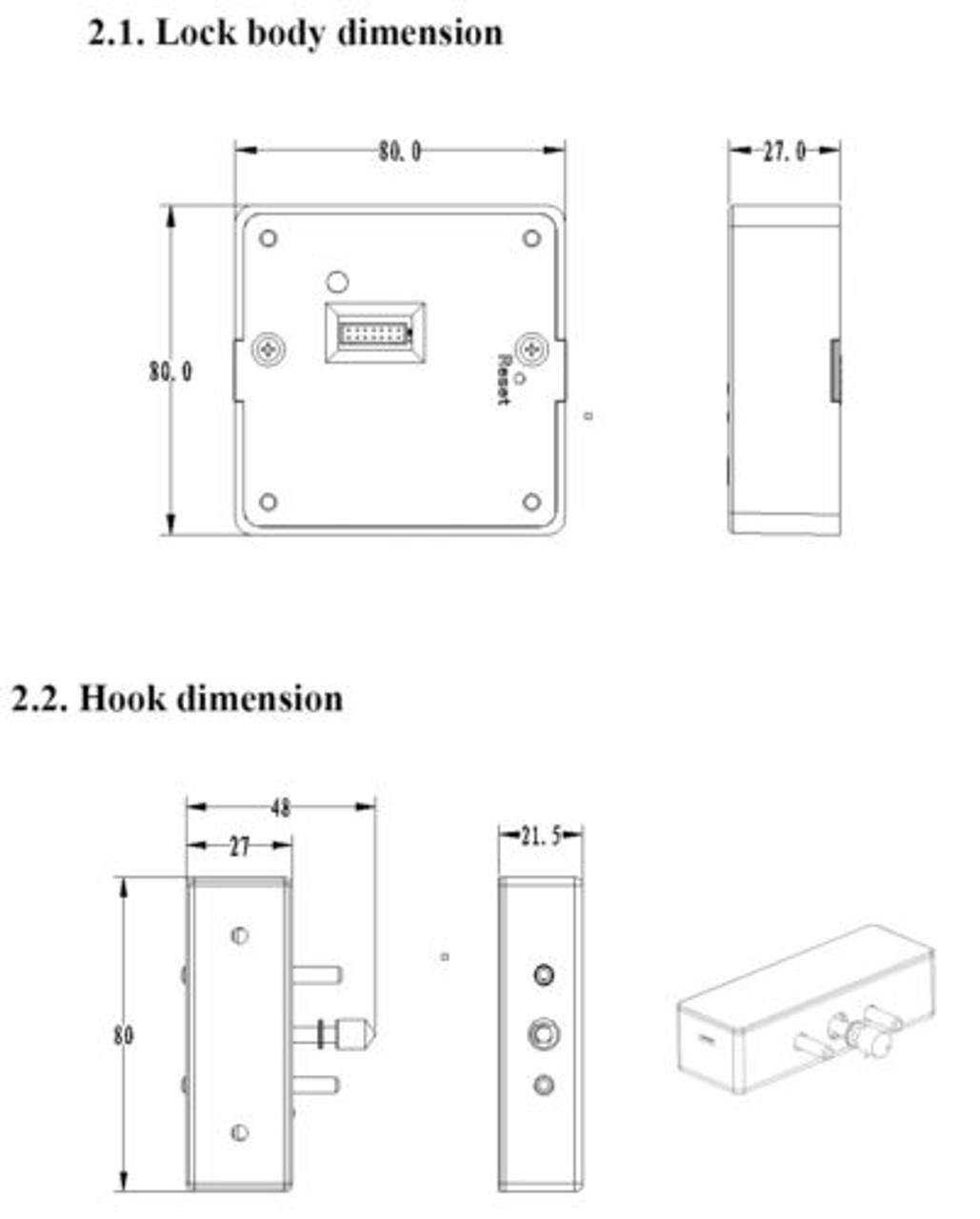 Lock Body Dimensions and Strike A