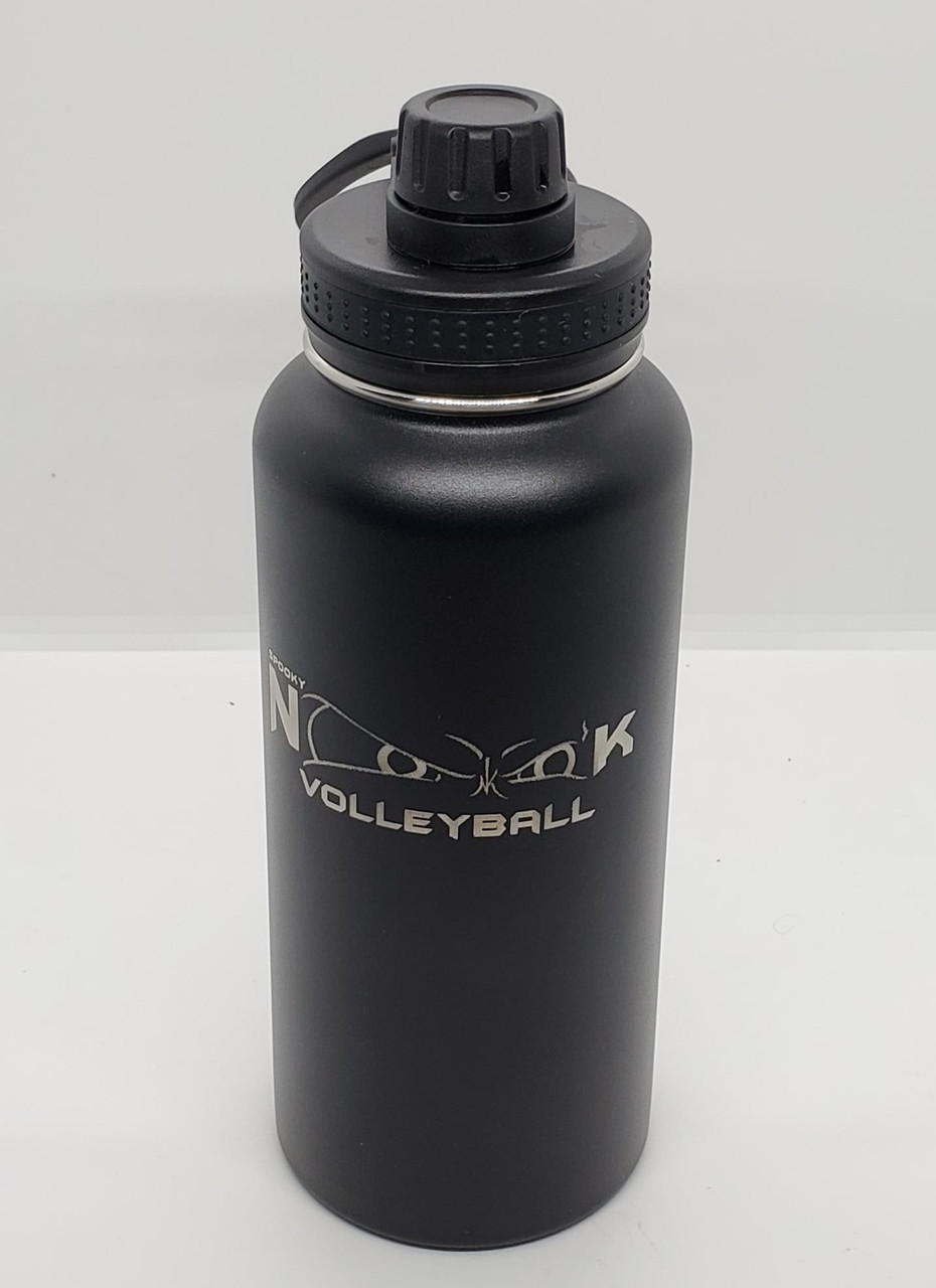 black Nook Logo water bottle with lid