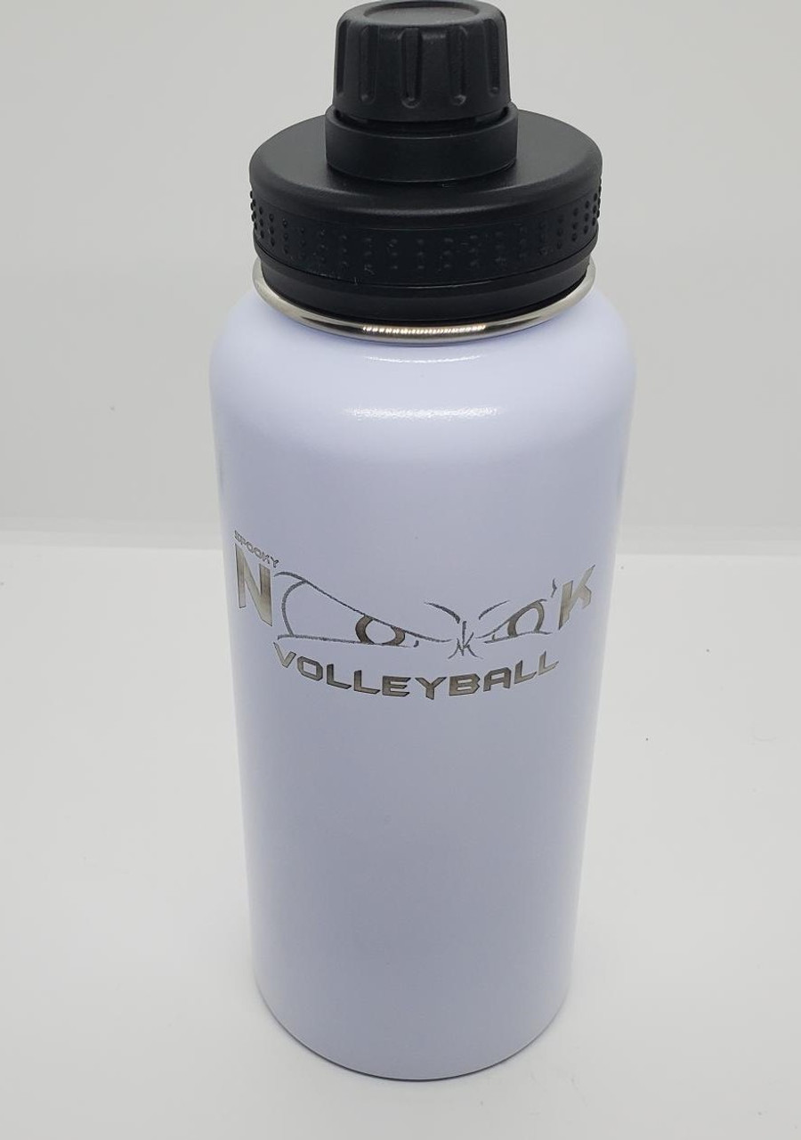 Nook Volleyball 32 oz water bottle with logo and name