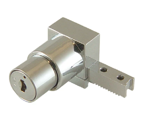 Chrome push lock for sliding showcase glass doors