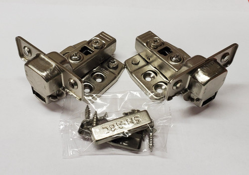 Soft close Nickel finish,  105-Degree Cabinet Hinge with Inset - 1 pair