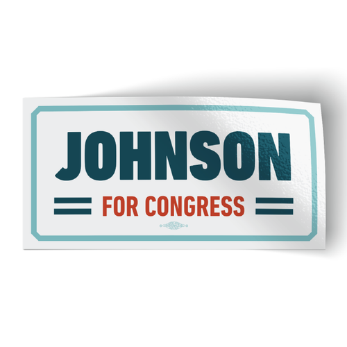Johnson For Congress (8" x 4" Vinyl Bumper Sticker)