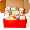 Turn Up the Heat Gift Box opened to reveal an assortment of spicy and flavorful soup mixes and cornbread mix, neatly arranged