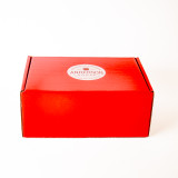 Turn Up the Heat Gift Box closed, featuring bold, fiery-inspired packaging that hints at the spicy and zesty soups inside