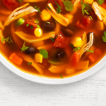 Our South of the Border Tortilla Soup brings bold Southwestern flavor to your kitchen in just 30 minutes.