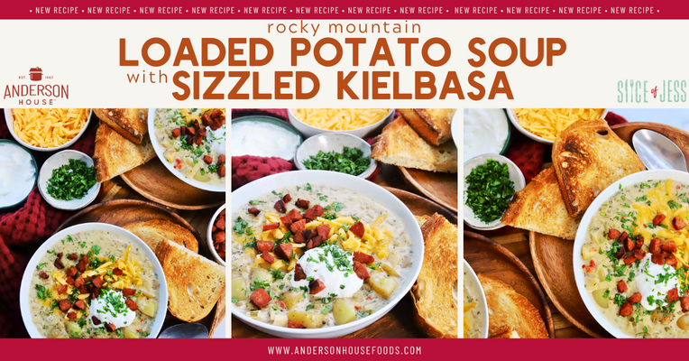 Hearty Loaded Potato Soup with Sizzled Kielbasa
