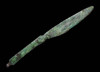 LUR064 - ANCIENT NEAR EASTERN SMALL BRONZE COSMETIC RAZOR KNIFE WITH INTACT HANGING BAIL AND DECORATIVE HANDLE