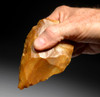 M327 - EXCEPTIONAL GOLDEN NEANDERTHAL MOUSTERIAN FLINT CORDIFORM HANDAXE FROM FRANCE