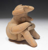 RARE INTACT SEATED WARRIOR PRE-COLUMBIAN CERAMIC FUNCTIONAL WHISTLE FROM THE HEFLIN COLLECTION * PC272