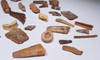 COLLECTION OF 40 FOSSIL DINOSAUR AND REPTILE TEETH AND BONES  *BONELOT10