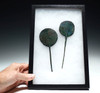 SET 2 LARGE ANCIENT BRONZE MIRROR PINS FROM THE LURISTAN NEAR EASTERN BRONZE CULTURE *NE047