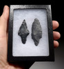 TWO RARE PRE-COLUMBIAN GRAY CHERT ATLATL SPEARHEADS FROM THE HEFLIN COLLECTION *PC243