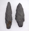 TWO RARE BASALT ATLATL PRE-COLUMBIAN SPEARHEADS  *PC322