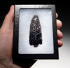 INCREDIBLE LARGE PRE-COLUMBIAN ATLATL SPEARHEAD IN TRANSLUCENT BANDED OBSIDIAN * PC309