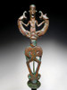 LARGE BRONZE ANCIENT ART MASTER OF ANIMALS IDOL FINIAL FIGURE FROM NEAR EASTERN LURISTAN  *LUR183
