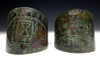 EXTREMELY RARE ANCIENT NEAR EAST MATCHED PAIR OF BANGLE BRACELET CUFFS OF DECORATED HAMMERED BRONZE FROM LURISTAN  *NE222