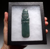 RICH BLUE GREEN SERPENTINE PRE-COLUMBIAN AXE GOD CARVED PENDANT *PC212