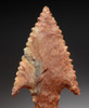 FINEST COLORFUL SERRATED BARBED CAPSIAN AFRICAN NEOLITHIC ARROWHEAD  *CAP282