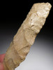 NARROW WHITE CAPSIAN AFRICAN NEOLITHIC FLAKED CELT WAR AXE WITH HEAVY DESERT VARNISH PATINA  *CAP294