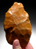 RARE PUMPKIN ORANGE BRITISH LOWER PALEOLITHIC ACHEULEAN HAND AXE FROM ENGLAND  *ACH441