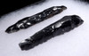 TWO EXCEPTIONAL COMPLETE AZTEC PRE-COLUMBIAN OBSIDIAN BLADE SCRAPERS  *PC395