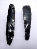 TWO EXCEPTIONAL COMPLETE AZTEC PRE-COLUMBIAN OBSIDIAN BLADE SCRAPERS  *PC395