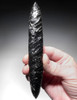FINEST PRE-COLUMBIAN AZTEC OBSIDIAN SACRIFICIAL LEAF DAGGER BLADE WITH PARALLEL FLAKING   *PC429