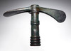 LARGE ANCIENT ROYAL LURISTAN BRONZE ADZE AXE WITH DECORATED LONG SHAFT BODY   *LUR272