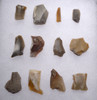 12 PIECE EUROPEAN MESOLITHIC FLAKE AND BLADE TOOLS FROM HUNTER-GATHERERS IN BELGIUM  *N264