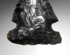 FINEST LARGE AZTEC PRE-COLUMBIAN OBSIDIAN ATLATL NOTCH BASE DART ARROWHEAD  *PC462