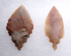 TWO CHOICE CAPSIAN AFRICAN NEOLITHIC SERRATED TANGED UNIFACIAL ARROWHEADS  *CAP394