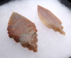 TWO CHOICE CAPSIAN AFRICAN NEOLITHIC SERRATED TANGED UNIFACIAL ARROWHEADS  *CAP394