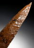 LARGE FINEST UNBROKEN PRESTIGE BIFACIAL LEAF BLADE OF RED ORANGE OBSIDIAN FROM THE PRE-COLUMBIAN WEST MEXICO SHAFT TOMB CULTURE  *PC410