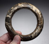 SUPERB WEST AFRICAN ANTIQUE STONE TRIBAL ELBOW WAR BRACELET IN VEINED HOMBORI MARBLE   *CAP422