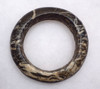 SUPERB WEST AFRICAN ANTIQUE STONE TRIBAL ELBOW WAR BRACELET IN VEINED HOMBORI MARBLE   *CAP422