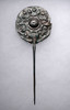 RARE ANCIENT IRANIAN LURISTAN SILVERED BRONZE DISK-HEADED PIN WITH FLORAL WORK   *LUR275