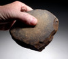LARGE FINEST AFRICAN HOMO ERECTUS ERGASTER MODE 1 OLDOWAN PEBBLE CHOPPER AXE WITH BROAD CUTTING EDGE  *PB190