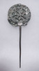 RARE ANCIENT IRANIAN LURISTAN BRONZE DISK-HEADED PIN WITH CHASED FLORAL DESIGNS  *LUR359