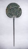 RARE ANCIENT IRANIAN LURISTAN BRONZE DISK-HEADED PIN WITH CHASED MASTERS OF ANIMALS IMAGE  *LUR358