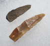 RARE CRO-MAGNON FLINT MICROLITH FLAKE TOOLS FROM FAMOUS PREHISTORIC ART CAVE GROTTE DES HARPONS IN FRANCE  *N299