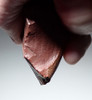 RARE AFRICAN MODE 1 OLDOWAN PEBBLE FLAKE SCRAPER TOOL OF RED BASALT WITH STUNNING WIND POLISHING  *PB193