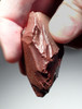 RARE AFRICAN MODE 1 OLDOWAN PEBBLE FLAKE SCRAPER TOOL OF RED BASALT WITH STUNNING WIND POLISHING  *PB193