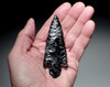 SUPREME LARGE PRESTIGE ATLATL BANDED OBSIDIAN BIFACIAL SPEARHEAD OF THE PRE-COLUMBIAN AZTECS  *PC650